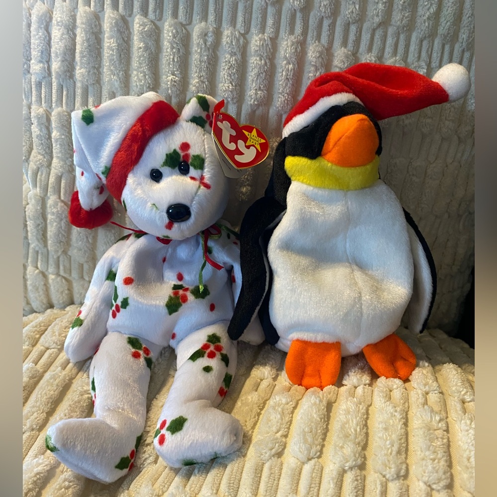 TY VINTAGE RETIRED BEANIE BABIES, Christmas Duo